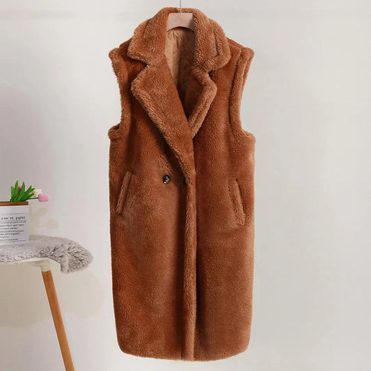 Jasmine | Manteau Long Sans Manches Femme - Image 1