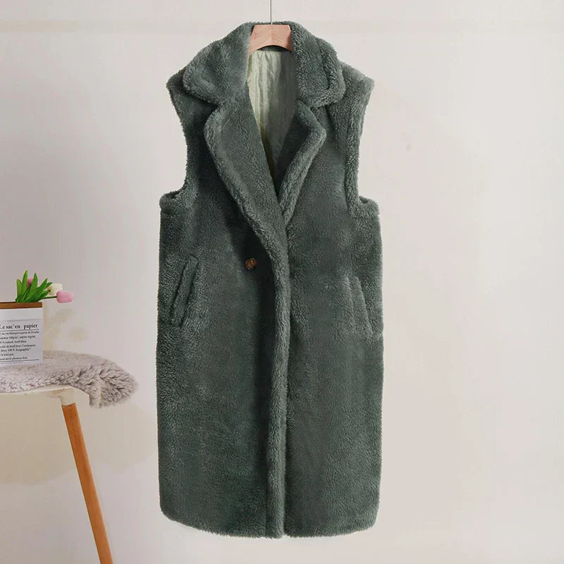 Jasmine | Manteau Long Sans Manches Femme - Image 9