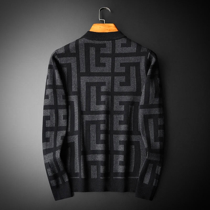 Ethan | Pull Homme Col Rond Motif Géométrique - Image 3
