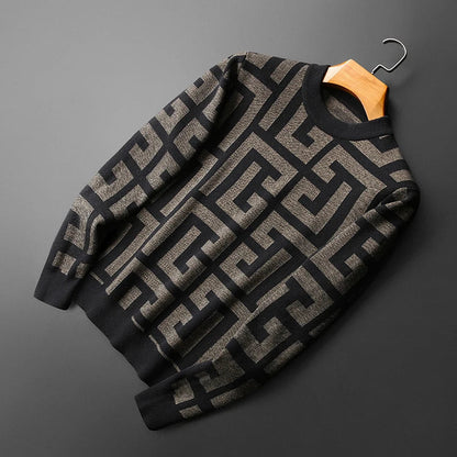 Ethan | Pull Homme Col Rond Motif Géométrique - Image 2
