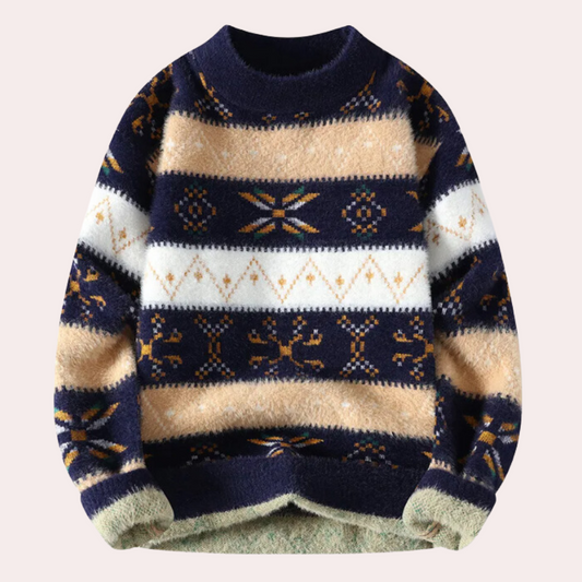 Amar | Pull rayé à col rond pour homme - Image 1