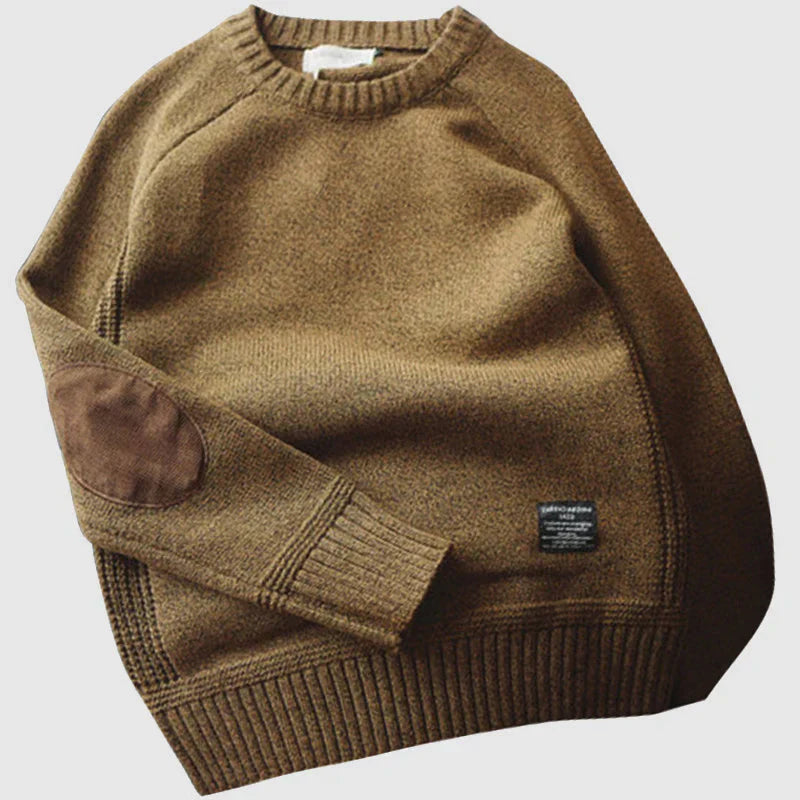 Bruno | Pull Homme Col Rond avec Empiècements aux Coudes - Image 4