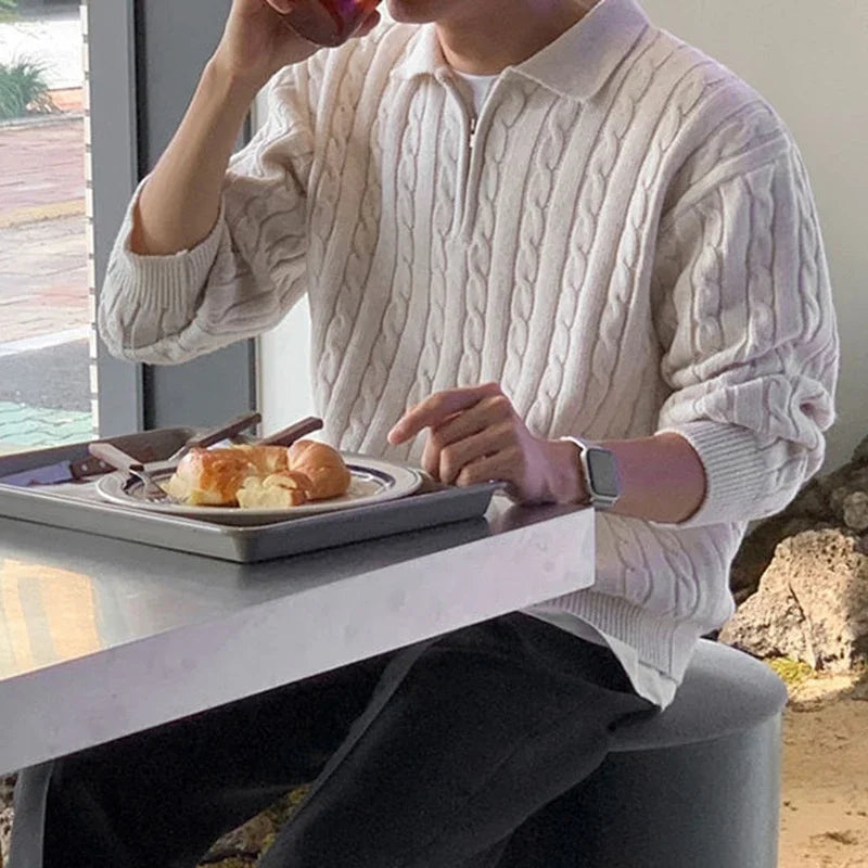 Maor | Pull Homme Col Zippé Maille Côtelée - Image 2