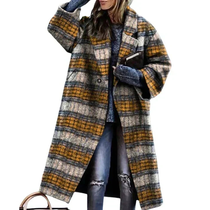 Zélie | Manteau long et élégant à carreaux - Image 5