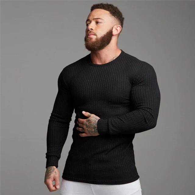 Isaac | Pull à Manches Longues Homme en Maille Côtelée - Image 1