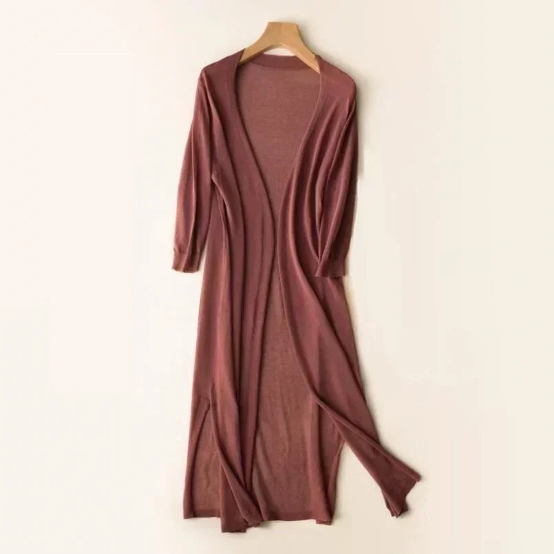 Kahina | Cardigan Long Duster à Manches Longues pour Femme - Image 2