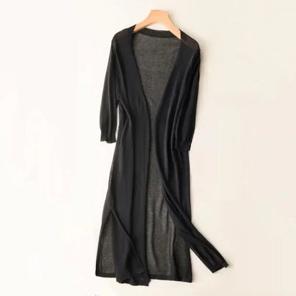 Kahina | Cardigan Long Duster à Manches Longues pour Femme - Image 4