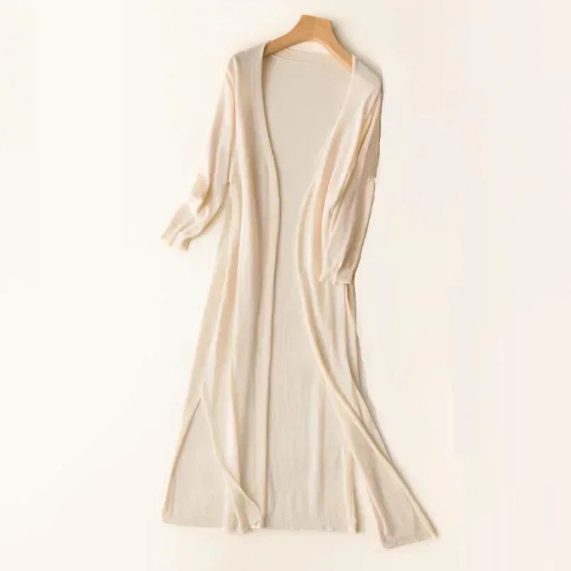 Kahina | Cardigan Long Duster à Manches Longues pour Femme - Image 10