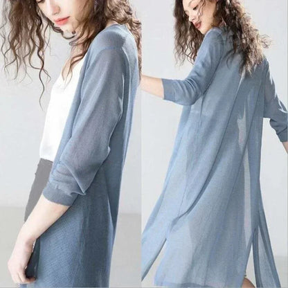 Kahina | Cardigan Long Duster à Manches Longues pour Femme - Image 11