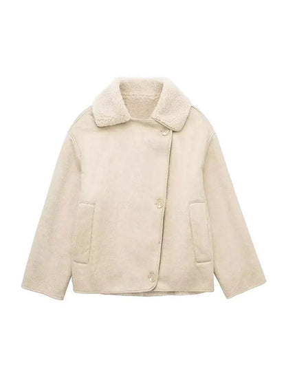 Yasmine | Veste croisée doublée en sherpa pour femme - Image 8