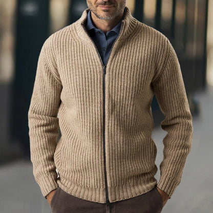 Germain | Pull zippé en maille côtelée pour homme - Image 1