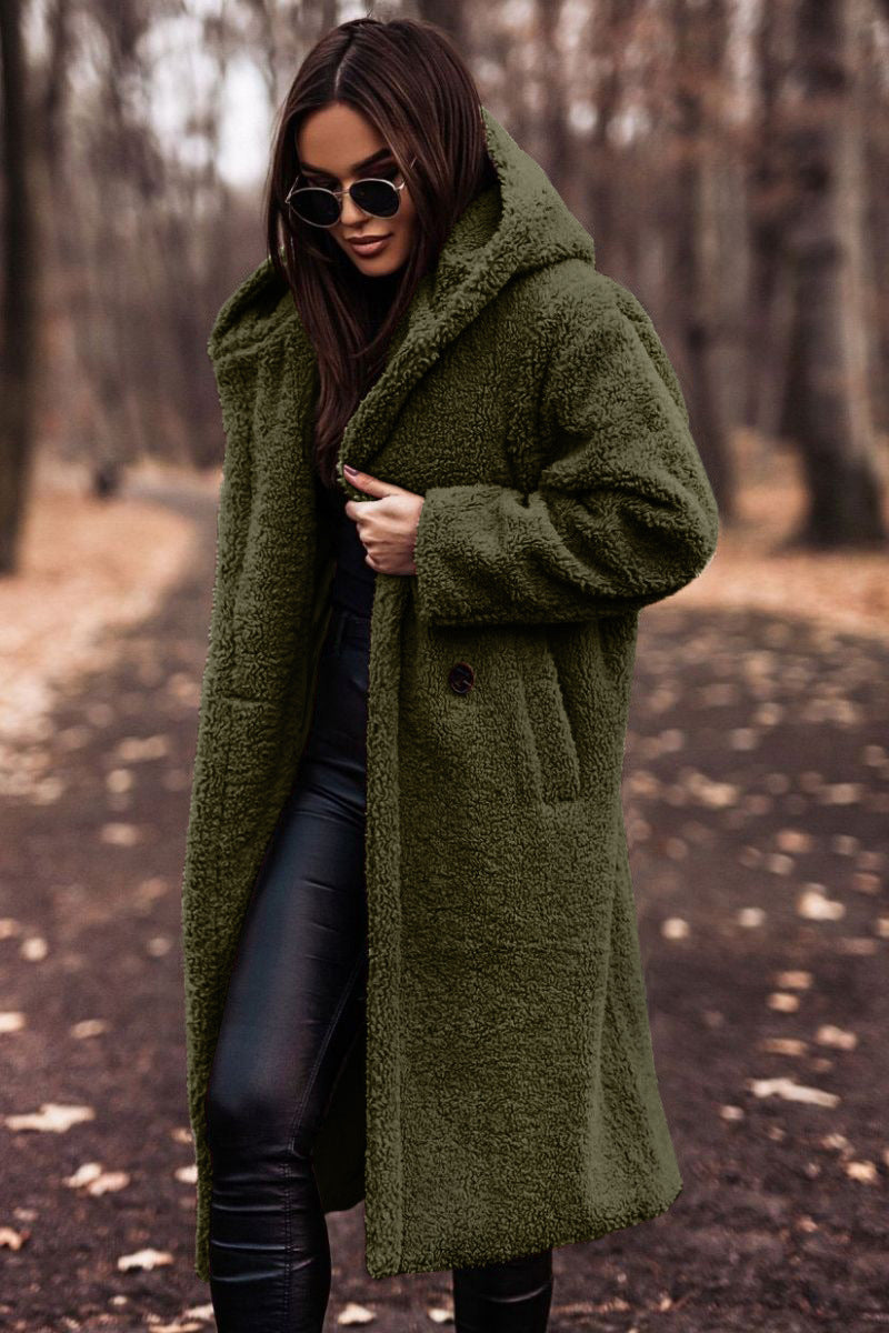 Sarah | Manteau Teddy Long à Capuche Femme - Image 5
