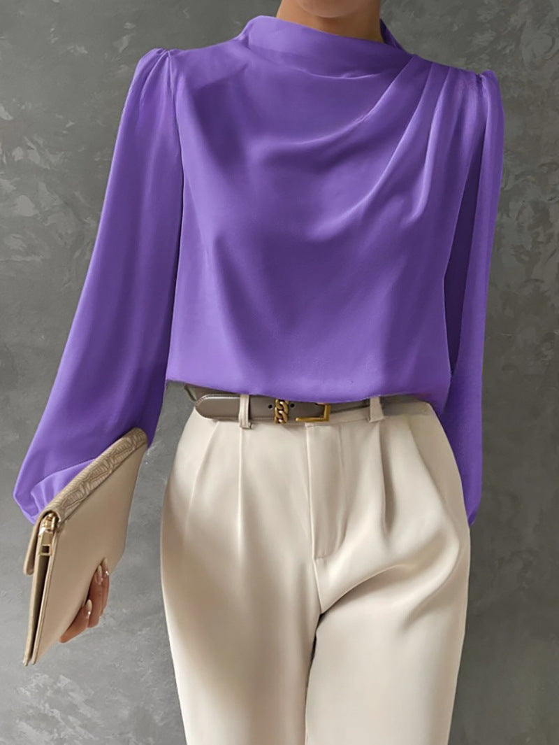 Léonie | Chemisier élégant en satin pour femmes - Coupe décontractée - Top à manches longues - Image 6