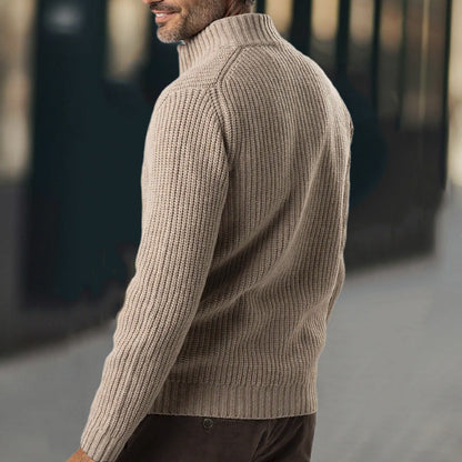 Germain | Pull zippé en maille côtelée pour homme - Image 2