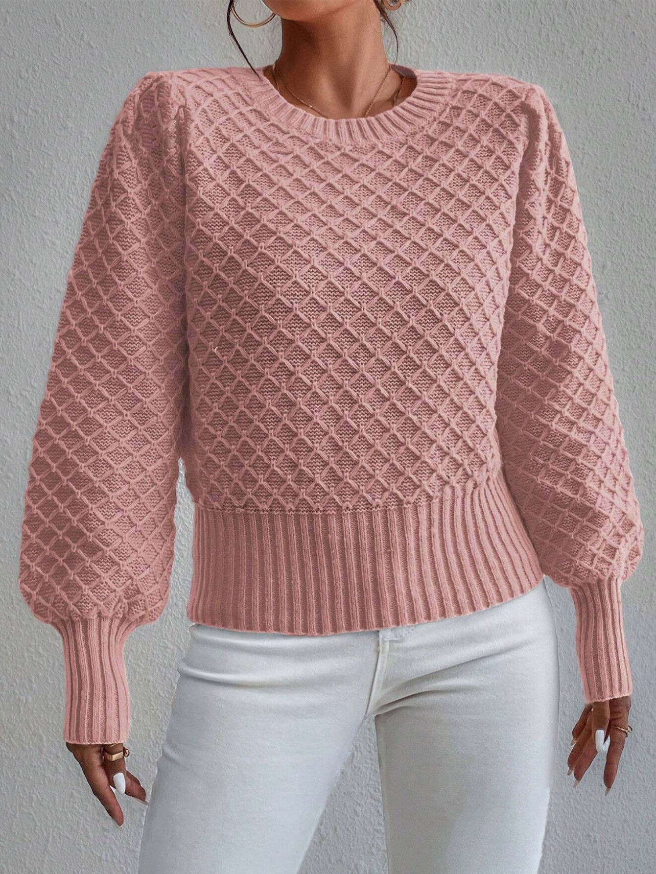 Judicaëlle | Pull texturé à manches longues et col rond pour femme - Image 2