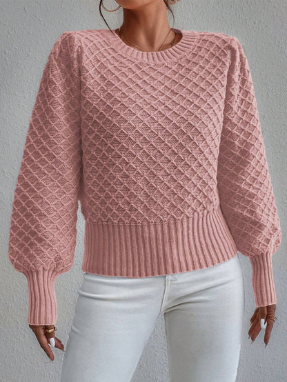 Judicaëlle | Pull texturé à manches longues et col rond pour femme - Image 2