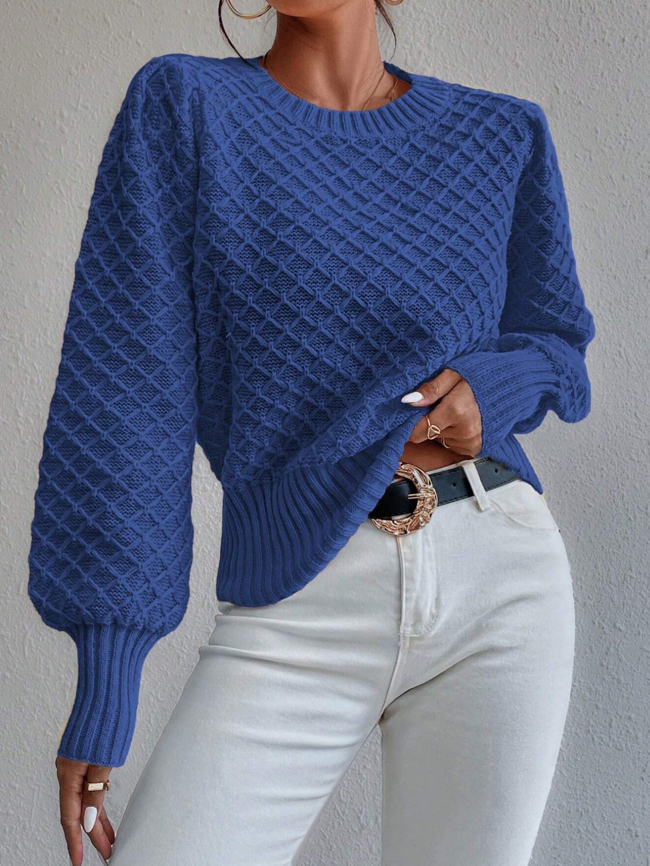 Judicaëlle | Pull texturé à manches longues et col rond pour femme - Image 3