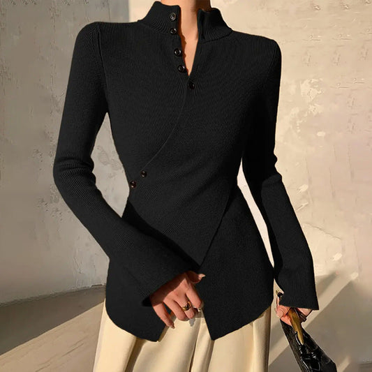 Valeria | Pull asymétrique à manches longues pour femme - Image 2
