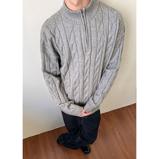Ziyad | Pull Homme Maille Côtelée à Col Zippé - Image 2