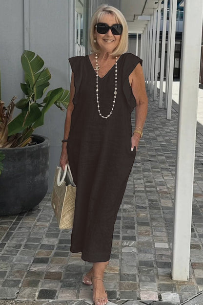 Faustine | Robe en lin sans manches élégante pour l'été - Image 7