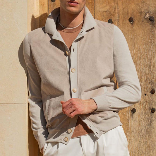 Sébastiano | Veste boutonnée à la coupe ajustée avec bordures côtelées - Image 2