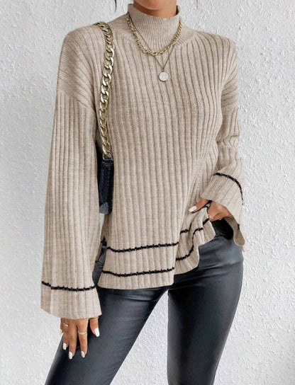Émeline | Pull rayé à col roulé pour femme - Image 7