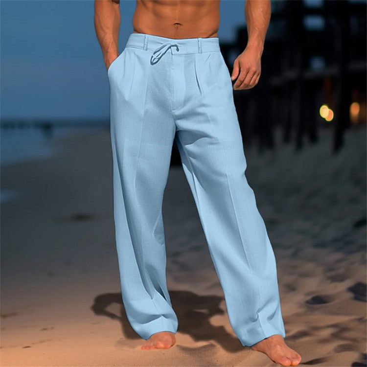 Malo | Pantalon en lin pour hommes - léger, coupe décontractée avec plis - Image 5