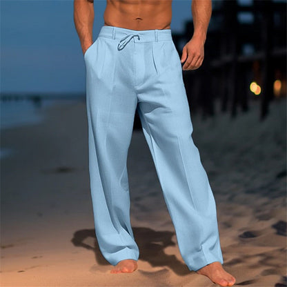 Malo | Pantalon en lin pour hommes - léger, coupe décontractée avec plis - Image 5