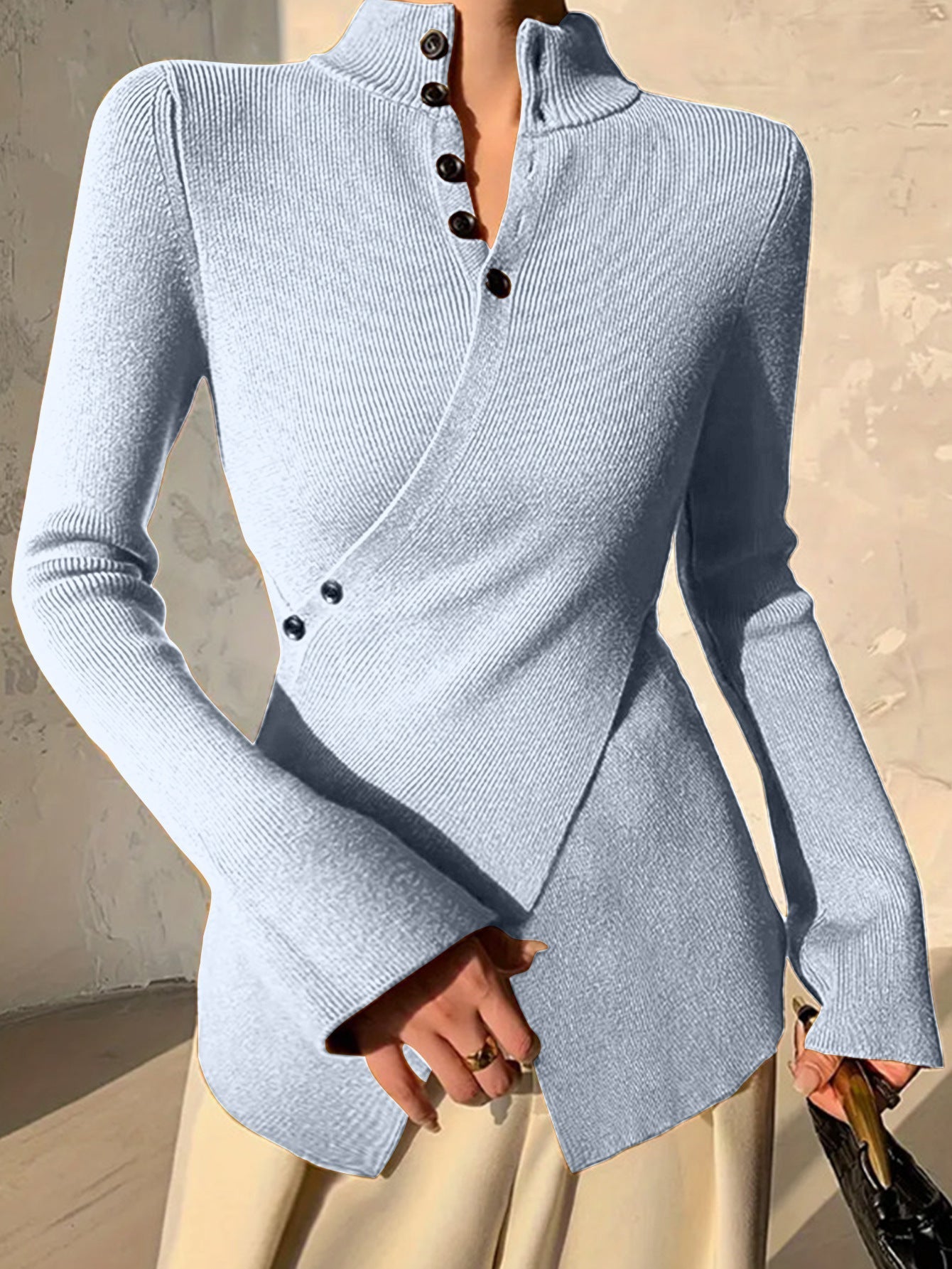 Valeria | Pull asymétrique à manches longues pour femme - Image 5