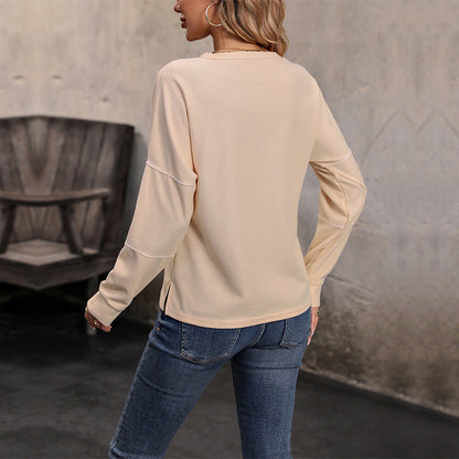 Laura | Haut Femme Oversize Manches Longues en Maille Gaufrée - Image 3