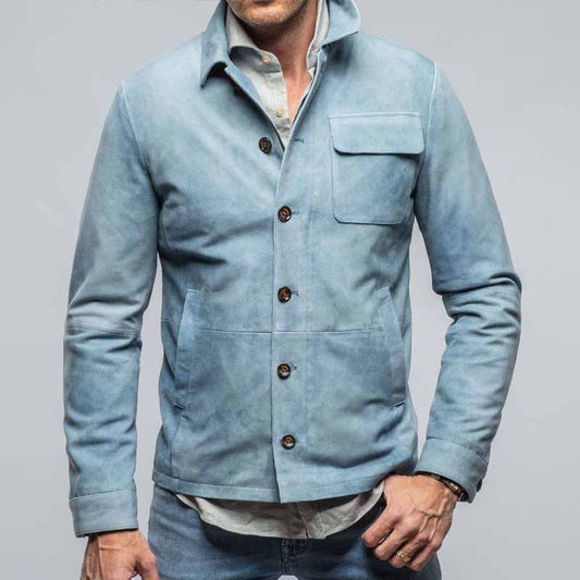 Éric-antoine | Veste élégante et décontractée en faux daim ajusté - Image 2
