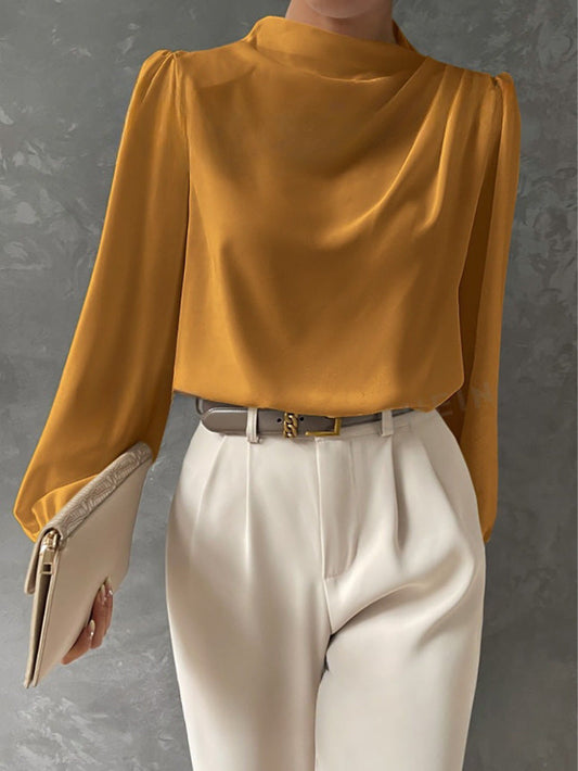 Léonie | Chemisier élégant en satin pour femmes - Coupe décontractée - Top à manches longues - Image 2