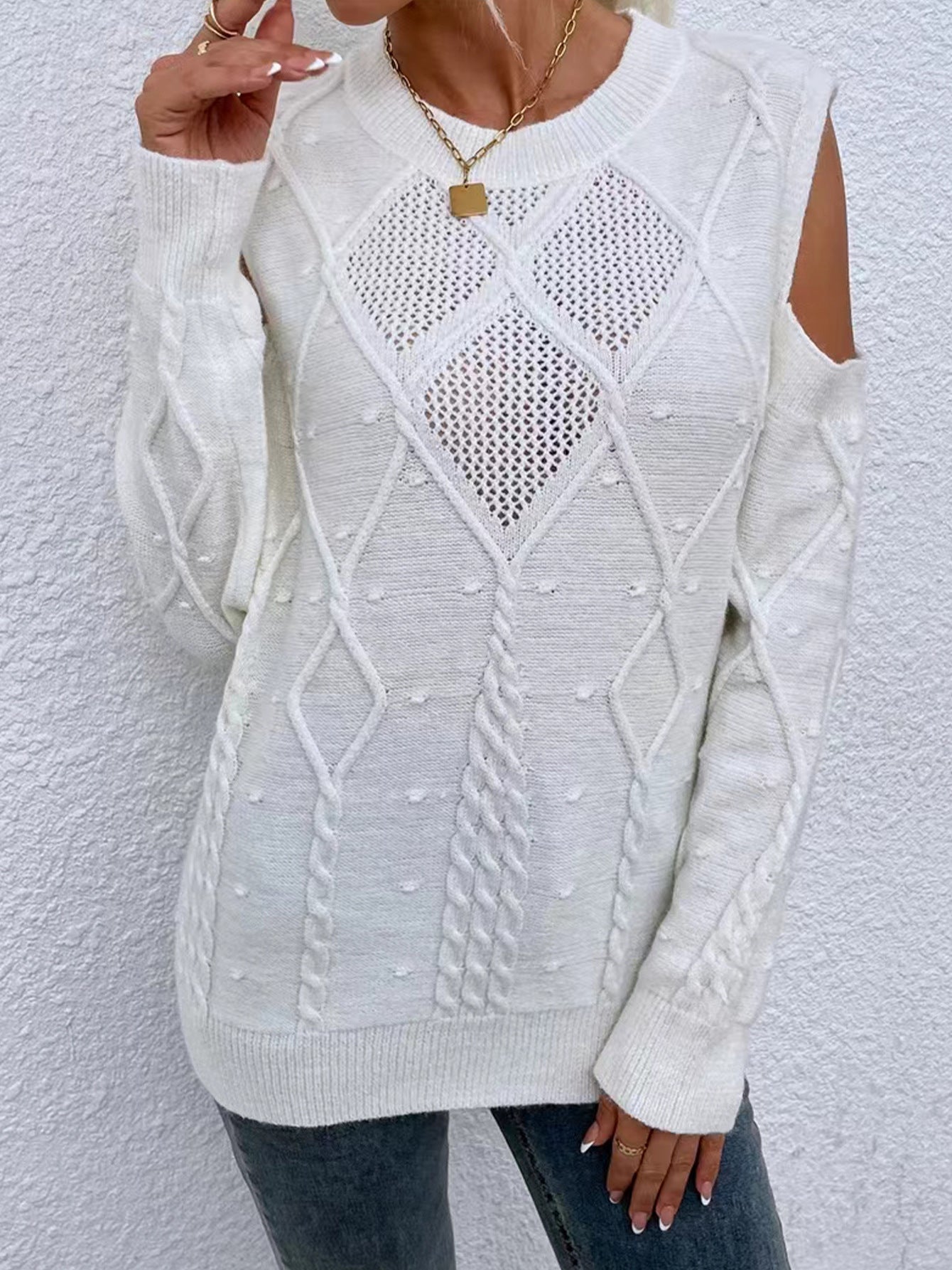 Marina | Pull Femme Épaule Dénudée - Image 4