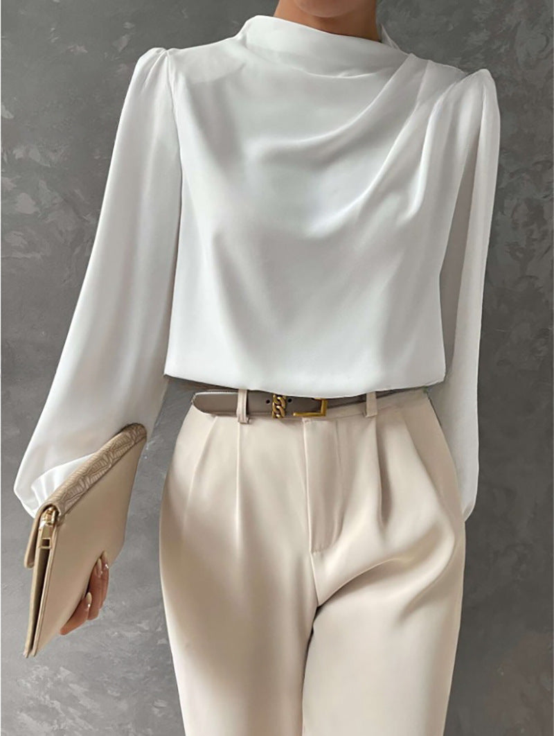 Léonie | Chemisier élégant en satin pour femmes - Coupe décontractée - Top à manches longues - Image 4