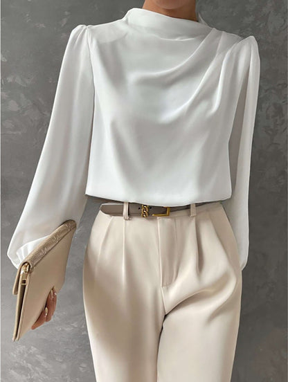 Léonie | Chemisier élégant en satin pour femmes - Coupe décontractée - Top à manches longues - Image 4