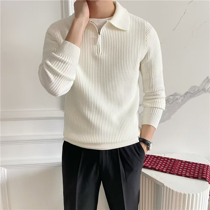 Malik | Pull en Tricot Homme - Demi-Zip - Image 2