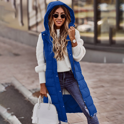 Janine | Veste longue matelassée à capuche pour femme - Image 4
