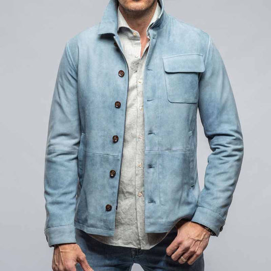 Éric-antoine | Veste élégante et décontractée en faux daim ajusté - Image 1