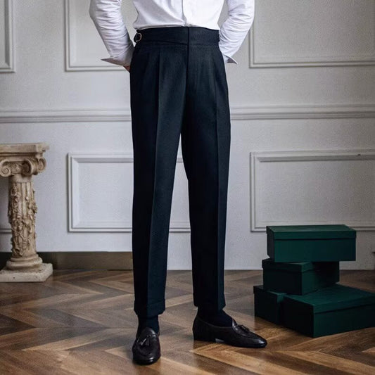 Yuri | Pantalon tailleur en laine mélangée pour hommes - Taille haute - Image 1