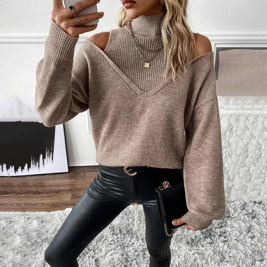 Mariem | Pull Femme Col Dénudée à Col Roulé - Image 1