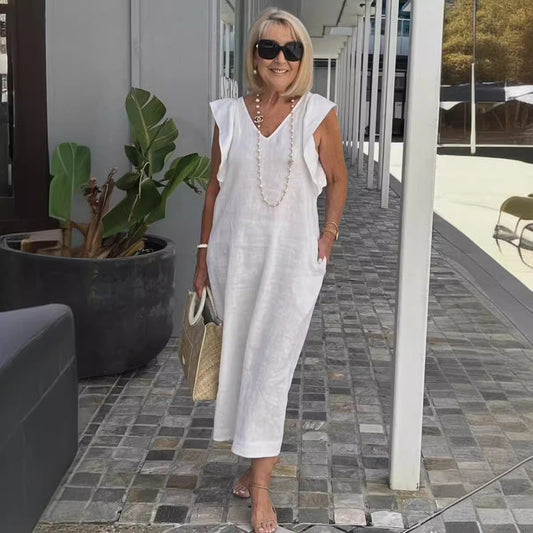 Faustine | Robe en lin sans manches élégante pour l'été - Image 1
