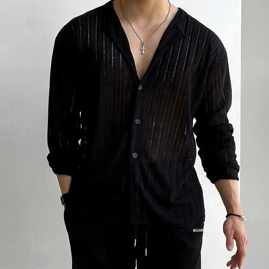 Adrien | Cardigan en tricot à manches longues boutonnées pour hommes - Image 1