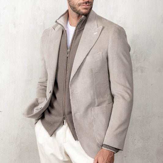 Christophe | Blazer pour hommes - Veste en velours côtelé élégante et ajustée pour une tenue décontractée et élégante - Image 2