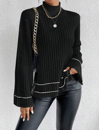 Émeline | Pull rayé à col roulé pour femme - Image 5