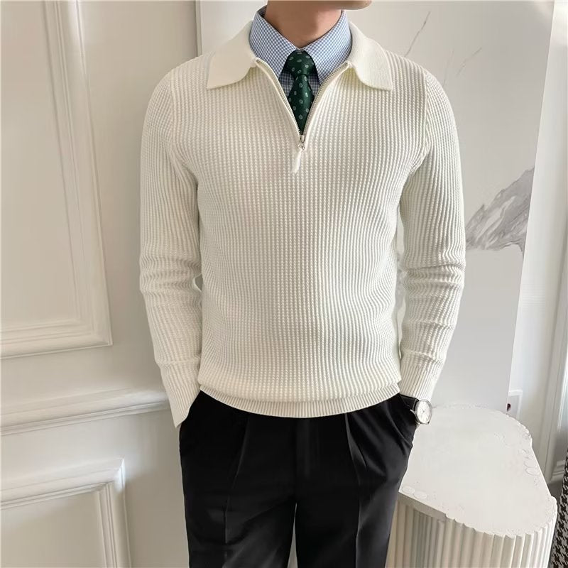 Malik | Pull en Tricot Homme - Demi-Zip - Image 6