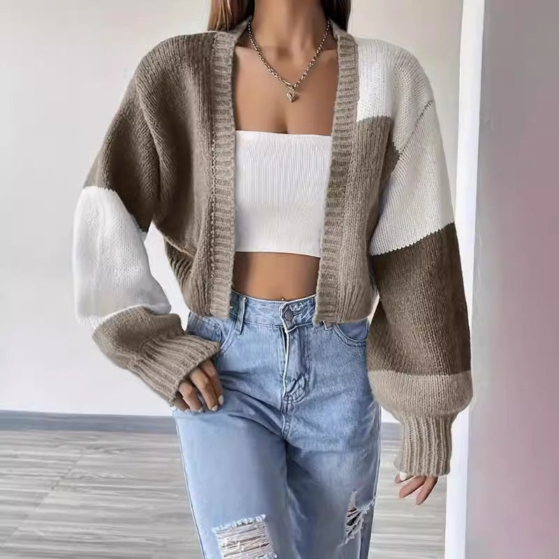 Eugénia | Cardigan Court Color Block Femme - Image 1