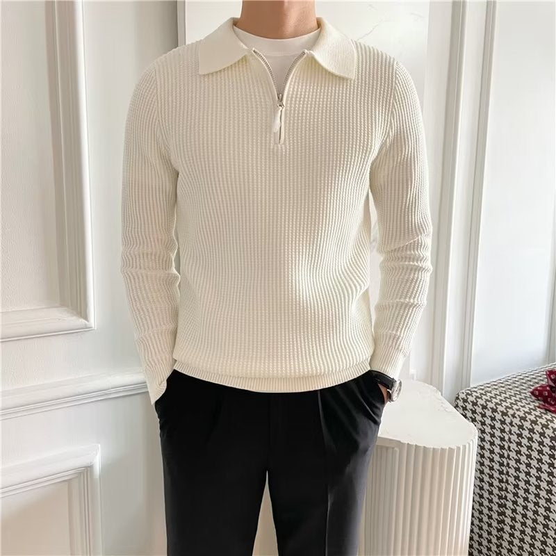 Malik | Pull en Tricot Homme - Demi-Zip - Image 1