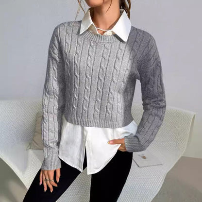 Océane | Pull court torsadé à manches longues pour femme - Image 3