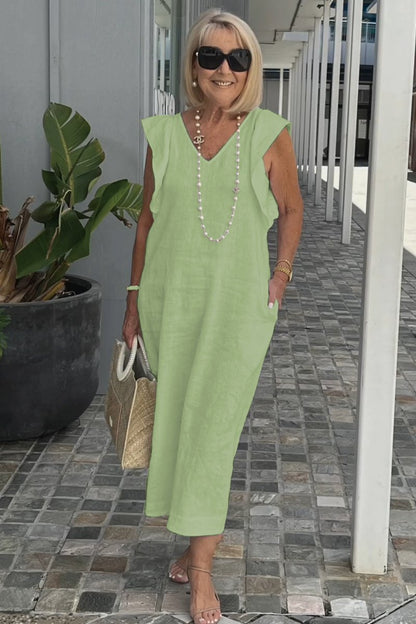 Faustine | Robe en lin sans manches élégante pour l'été - Image 10