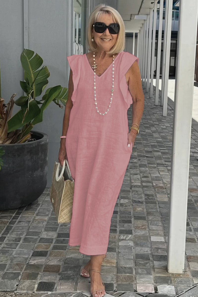 Faustine | Robe en lin sans manches élégante pour l'été - Image 14